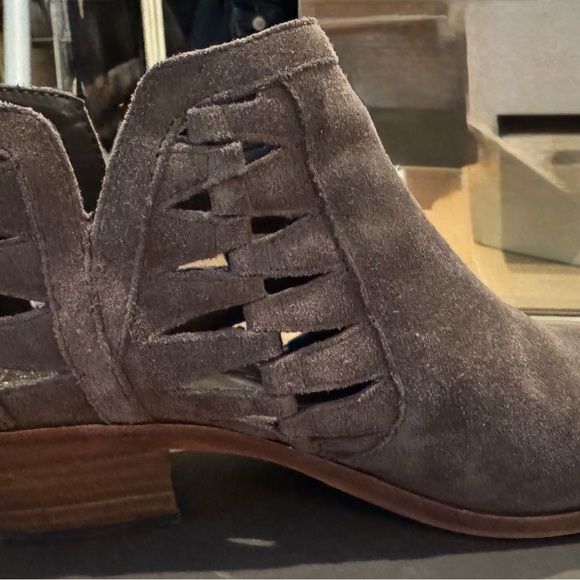 Vince Camuto Gray Suede Ankle Booties - Picture 3 of 9